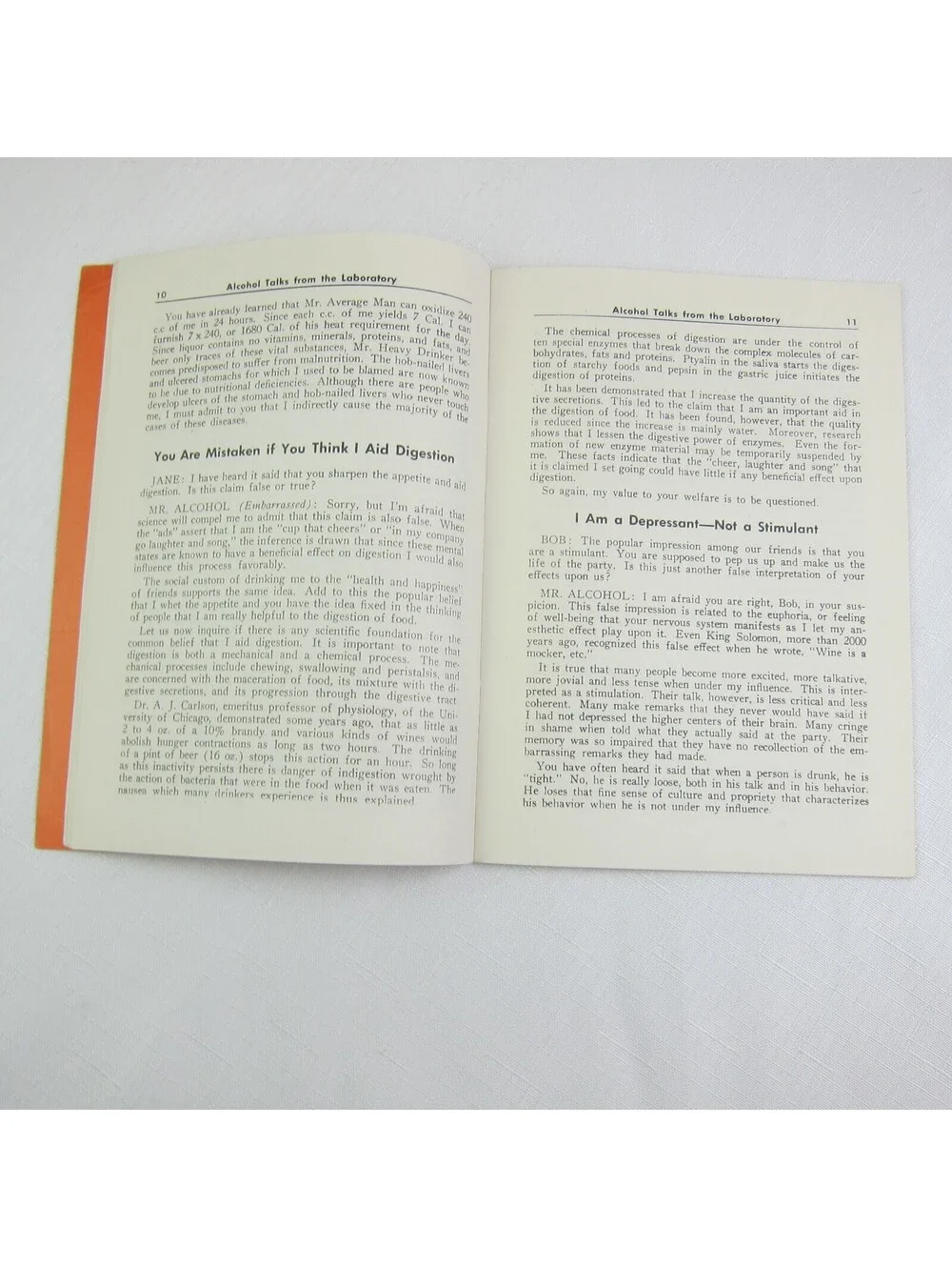 Alcohol Talks from the Laboratory by Howard E. Hamlin Michigan Temperance 1947
